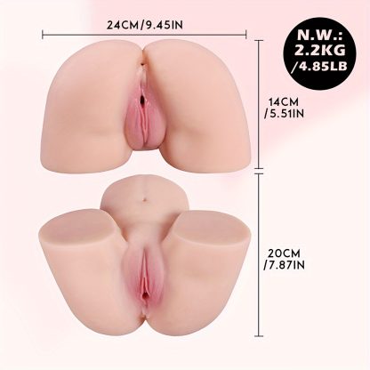 1 PC Realistic Male Masturbator Doll - Lifelike 3D Skin Texture, Soft Female Buttocks, 2 Holes for Vaginal and Anal Sex Pleasure, Real Person Sized, Adult Toy for Men - Image 4