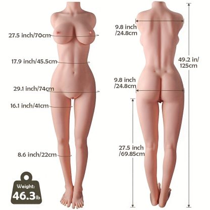 46.3LB Full Body Male Sex Doll - 4.1FT Lifelike Scale Realistic Partner with Flexible Torso, 3-in-1 Vaginal, Anal, Breast Sex Capability, Perfect for Men's Intimate Pleasure and Companionship - Image 4