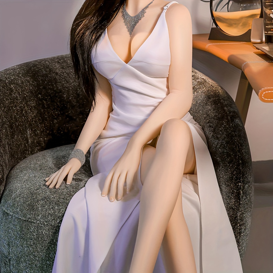 Life Size Full Size TPE Full Body Silicone Solid Doll, Non Inflatable, Silicone Doll Soft Jelly Boobs Big Boobs Love Doll Standing Feet Asian Female Sex Doll