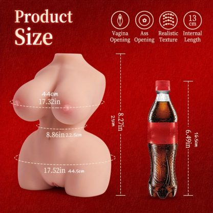 4LB Realistic Vibrating Sex Dolls - 10 Vibration Modes, Automatic Pocket Pussy, Slim Waist, Perky Boobs, Realistic Torso Male Sex Toys for Men - Image 4