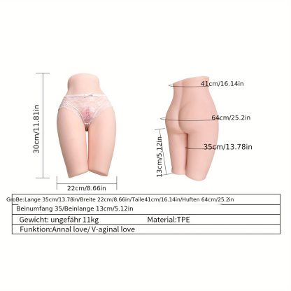 24LB Realistic Male Masturbator Sex Doll - Dual Tunnel Vagina & Anal, 3D Textured Pocket Pussy, Lifelike Butt, Soft Skin, Ergonomic Design, Discreet Shipping - Adult Sex Toys for Men Masturbation - Image 4