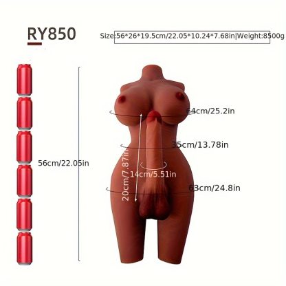 Realistic Transgender Torso Sex Doll With Large Long Dildo - Waterproof, Latex-Free Tpe Material, Anal & Big Breasts Included For Ultimate Pleasure - Image 4