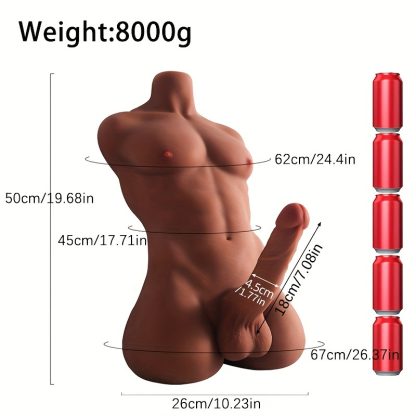 1pc Male Sex Doll Torso With Big Dildo Transsexual Doll With Realistic Dildo Anus, Men Sex Doll Female Adult Sex Toy Unisex Sex Toy Men Gay Couple - Image 3