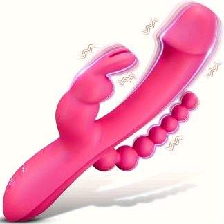 1pc Rabbit G Spot Vibrator Female Sex Toys - Adult Toys Clitoral Vaginal Nipple Dildos Sex Stimulator Double 10 Modes Vibrators Silicone Anal Bead Women Couples Massager