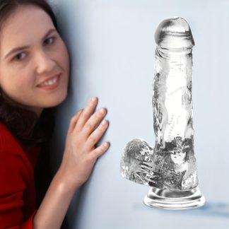 1pc Realistic Crystal Clear Jelly Dildo with Suction Cup - Large Transparent Anal Plug, Butt Plug for only Women, Gay Lesbian Adult Pleasure Toy, No Battery Needed