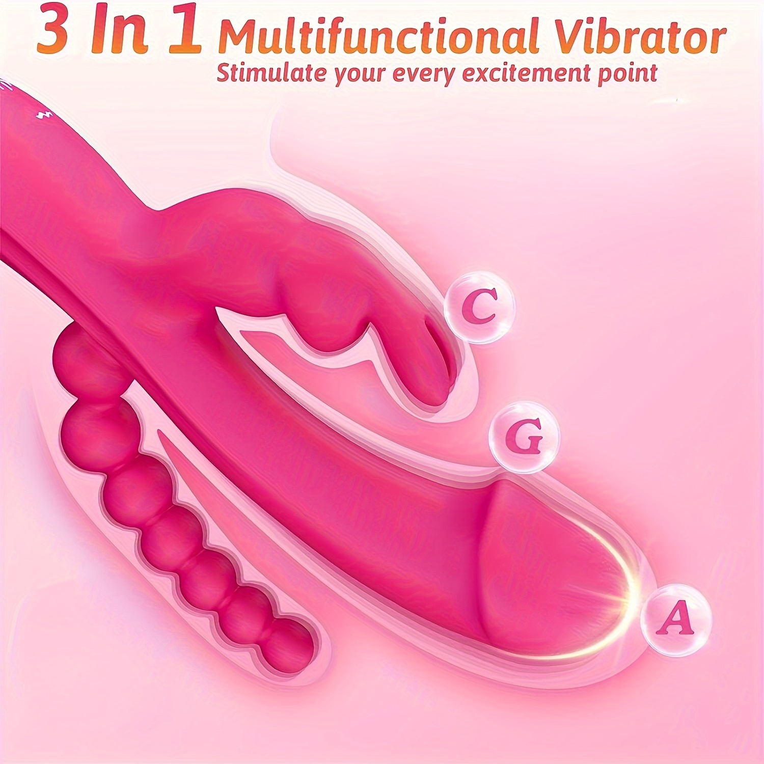1pc Rabbit G Spot Vibrator Female Sex Toys - Adult Toys Clitoral Vaginal Nipple Dildos Sex Stimulator Double 10 Modes Vibrators Silicone Anal Bead Women Couples Massager