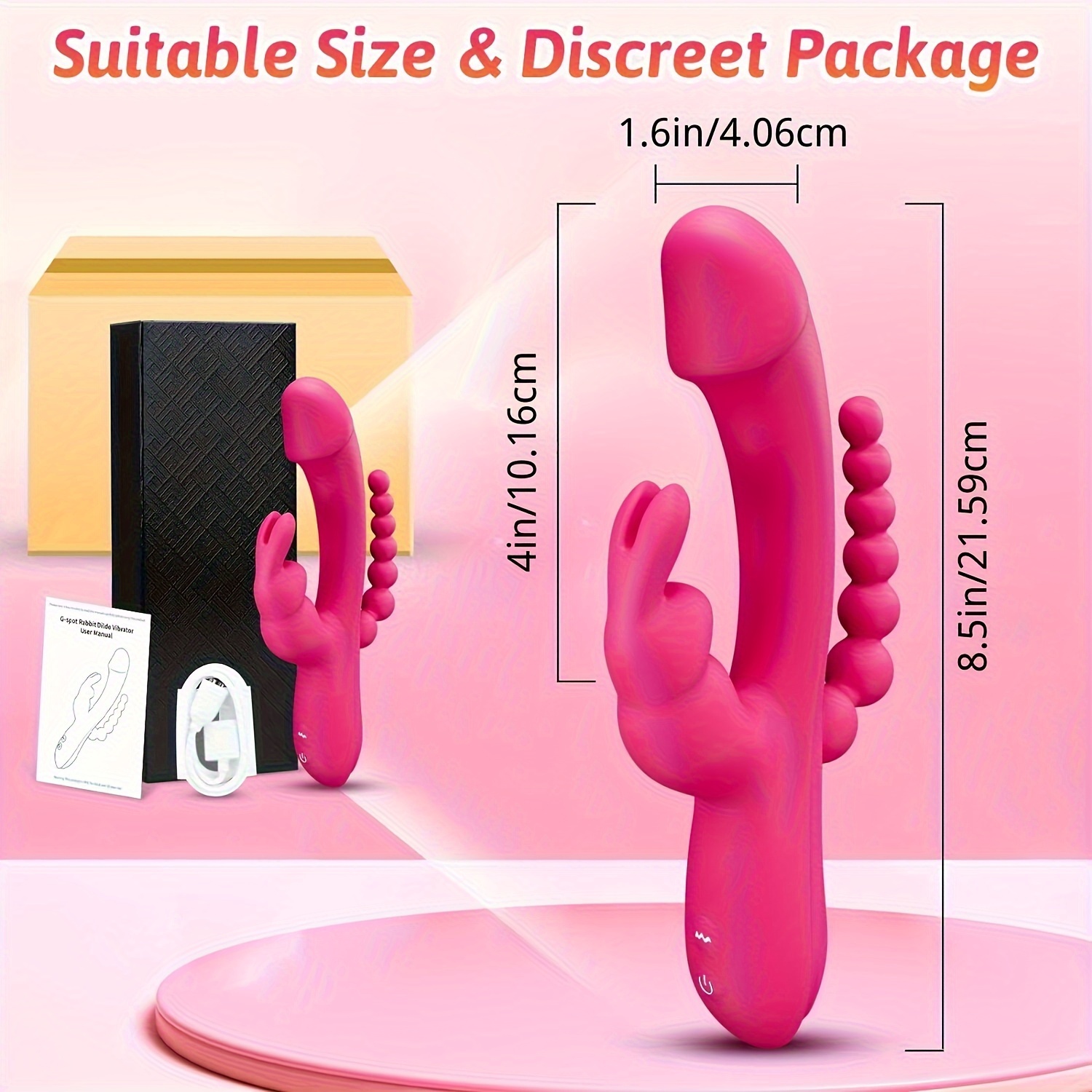 1pc Rabbit G Spot Vibrator Female Sex Toys - Adult Toys Clitoral Vaginal Nipple Dildos Sex Stimulator Double 10 Modes Vibrators Silicone Anal Bead Women Couples Massager