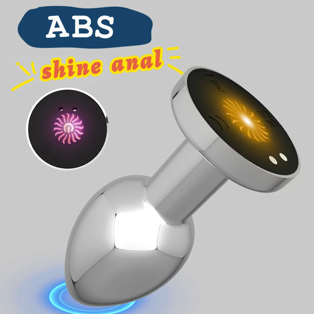 Vibrating Anal Plug Vibrator Remote Control 10 Powerful Vibrations Prostate Massager with Flashing Light Base Sex Toy for Couple