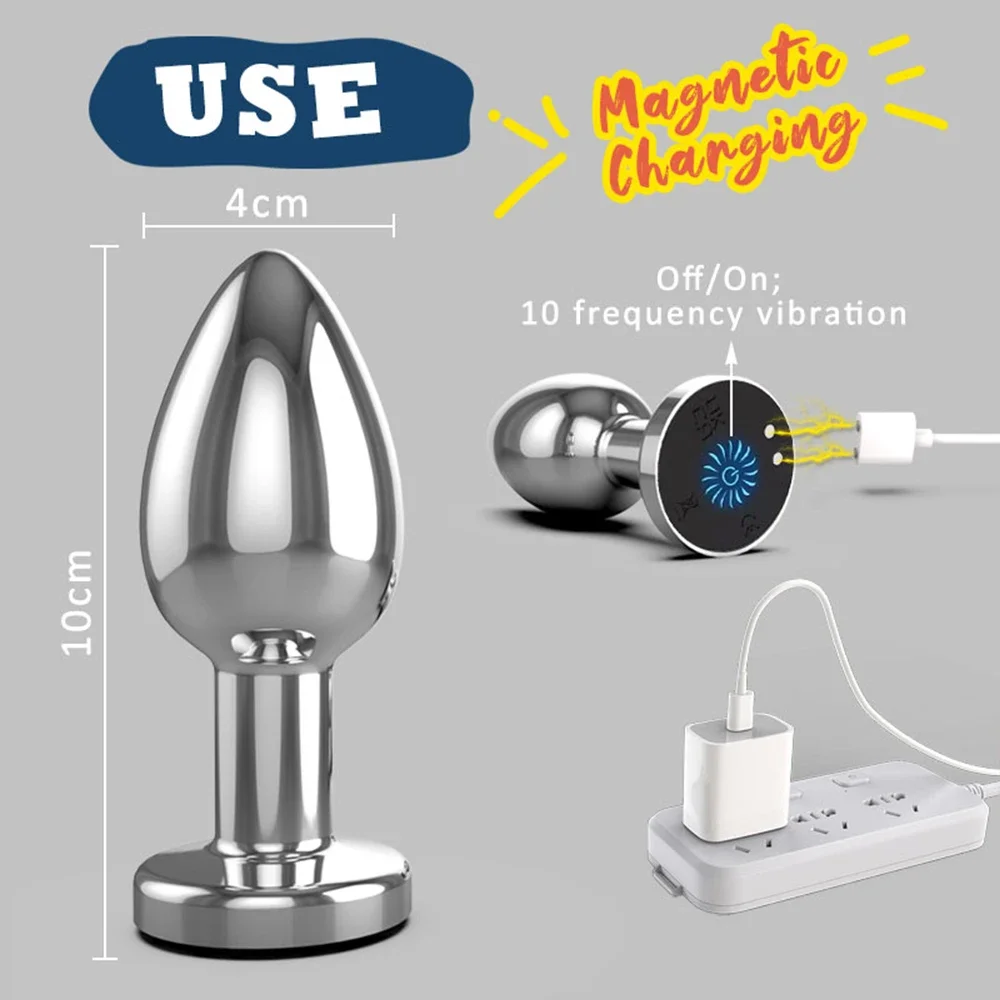 Vibrating Anal Plug Vibrator Remote Control 10 Powerful Vibrations Prostate Massager with Flashing Light Base Sex Toy for Couple