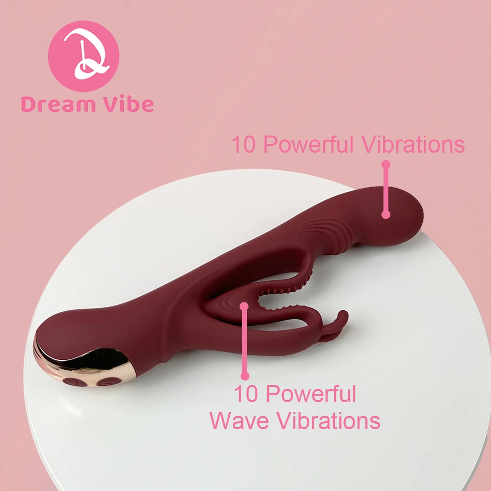 Heart Wave Rabbit Vibrator G-Spot Clitoris Stimulator Women's Sex Toy Pleasure Massager Sexual Penetration Big Dildo Vibrator