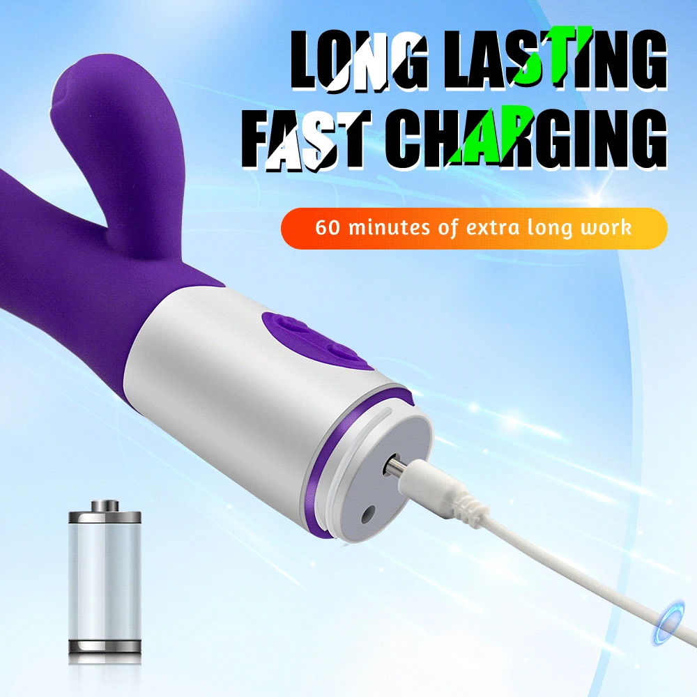Rabbit Vibrator for Women Beginner G-Point Powerful Vibrating Massager Vaginal Clitoris Nipple Stimulator Female Adult Sex Toys