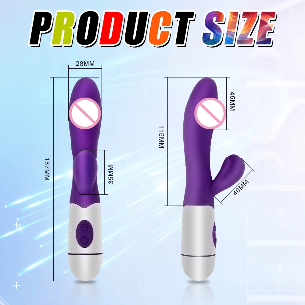Rabbit Vibrator for Women Beginner G-Point Powerful Vibrating Massager Vaginal Clitoris Nipple Stimulator Female Adult Sex Toys