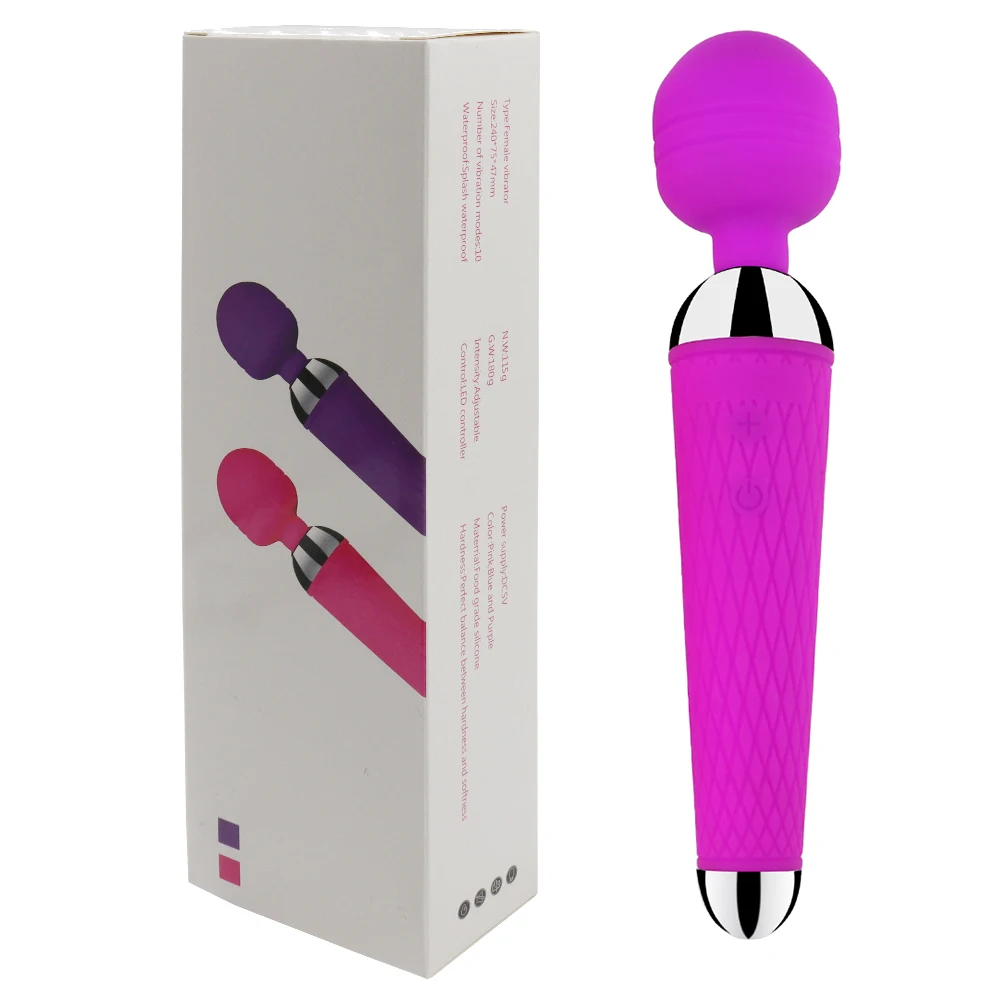 Powerful Vibrator 20 Speeds Clitoris G-Spot Stimulation AV Wand Stick Massager Dildo Masturbator Erotic Sex Toys for Adults 18