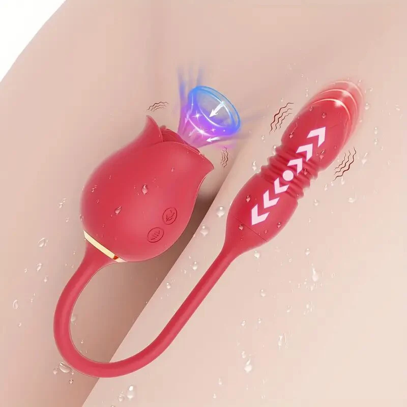 Sucking Thrusting Vibrator for Women Nipple Clit Stimulator Powerful Vibrating Egg Tongue Licking Clitoris Sucker Sexy Toy Dildo