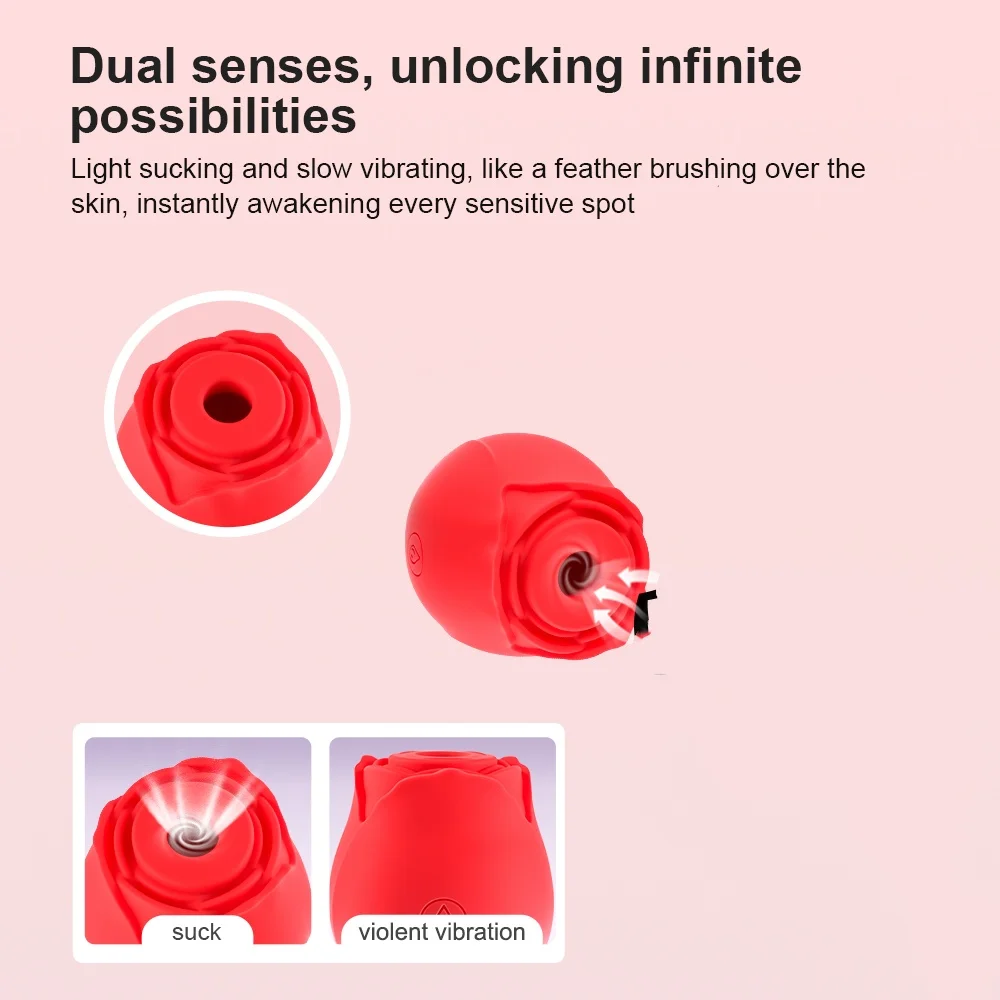 10 Speed Mode Rose Sucking Vibrator Sex Toy Vagina Nipple Clitoris Sucker Massager Stimulator Vibrator Adult Sex Toy for Women