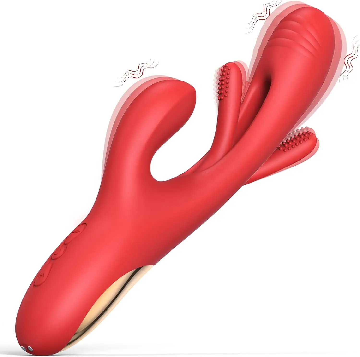 3 in 1 Female Masturbation G Spot Vibrator Stick Dildo 21modes Rabbit Massger USB Rechargeable Tapping Vibrator Adult Sex Toy