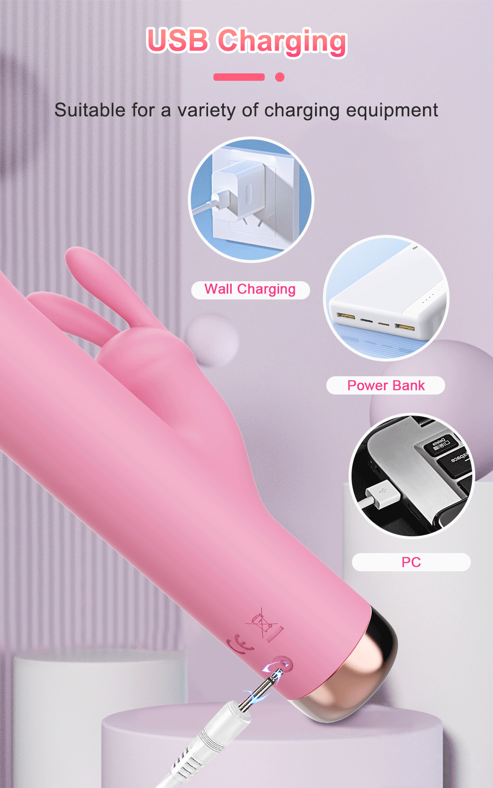 3 In 1 Dildo Rabbit Vibrator for Women G-Spot Orgasm Masturbator Anal Plug Clitoris Stimulator Female Masturbation Sex Toys 18+