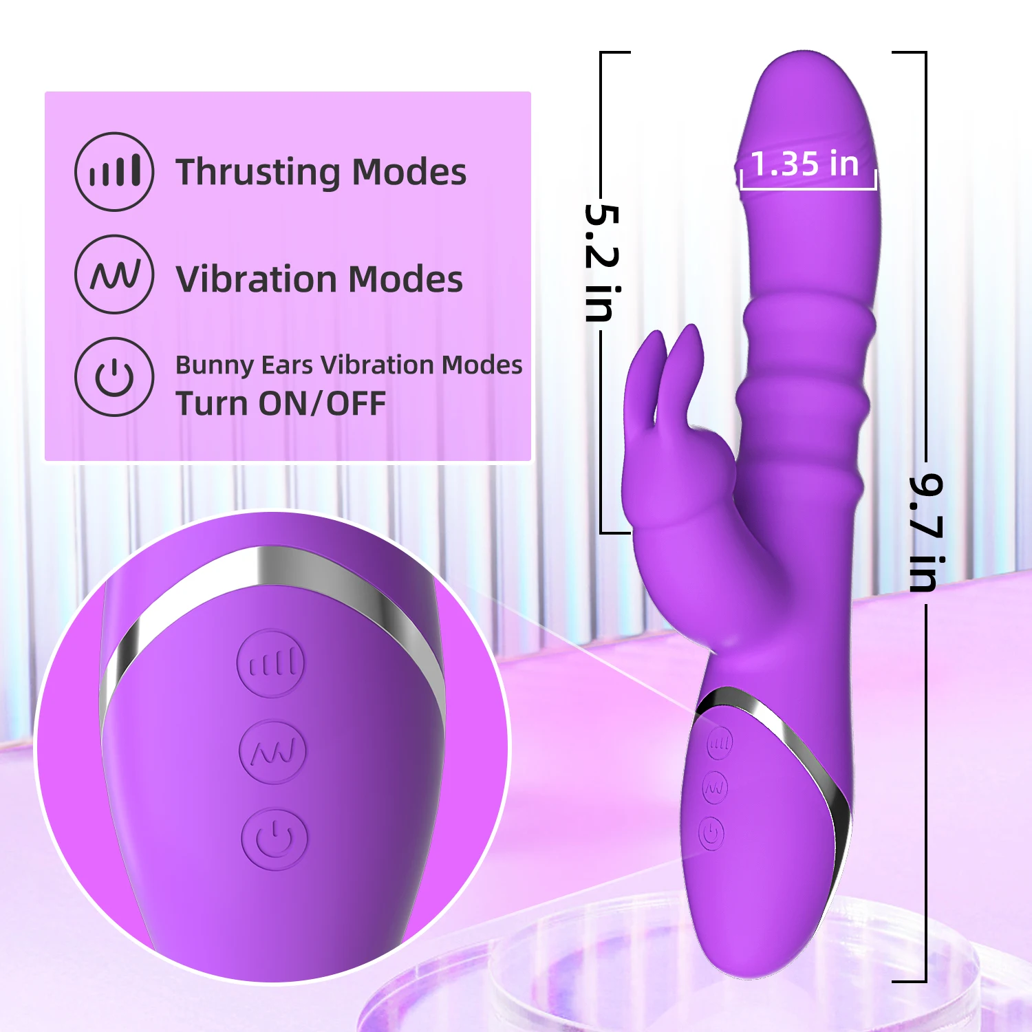3 In 1 Dildo Rabbit Vibrator for Women G-Spot Orgasm Masturbator Anal Plug Clitoris Stimulator Female Masturbation Sex Toys 18+