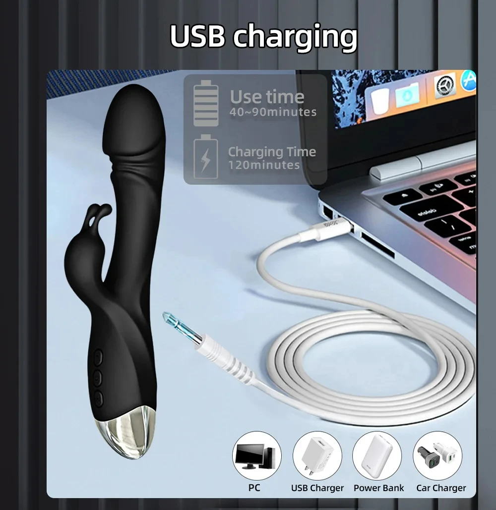 Powerful Rabbit G-Spot Vibrator for Women Clit Stimulator Vagina Massage Female Masturbator Dildo Silent Adult Supplies Sex Toy