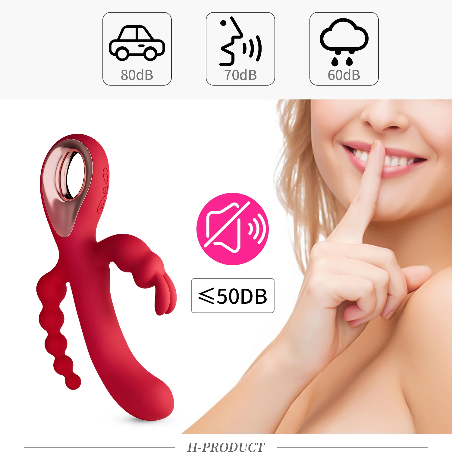 3 In 1 Thrusting Rabbit Vibrator for Women G-Spot Vibrator Anal Clitoris Stimulator Anal Plug Orgasm Masturbator Adult Sex Toys