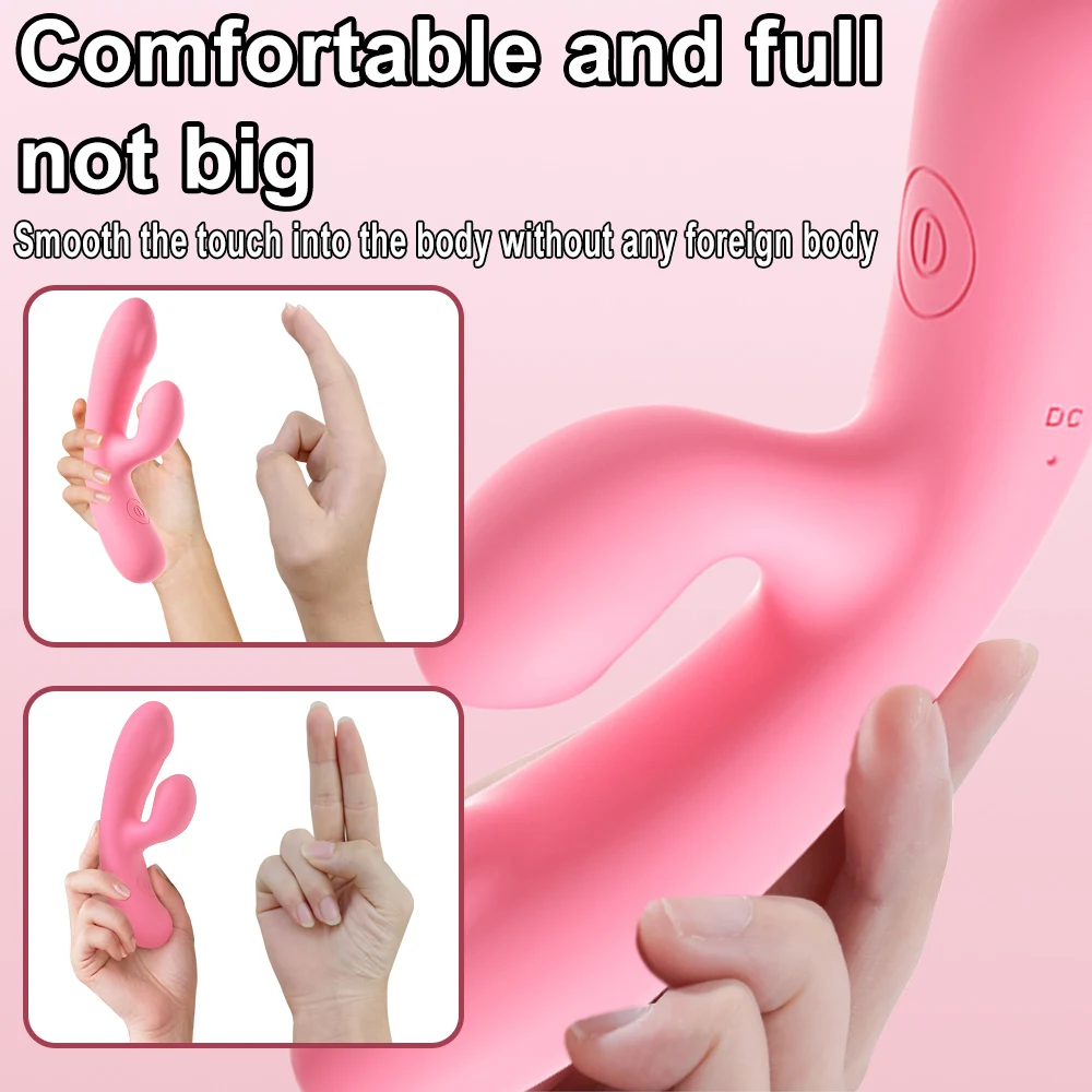 Rabbit Vibrator, Female G-spot Clitoral Stimulator, Vaginal Nipple Masturbation, False Penis, Silent Adult Sex Toy for Women