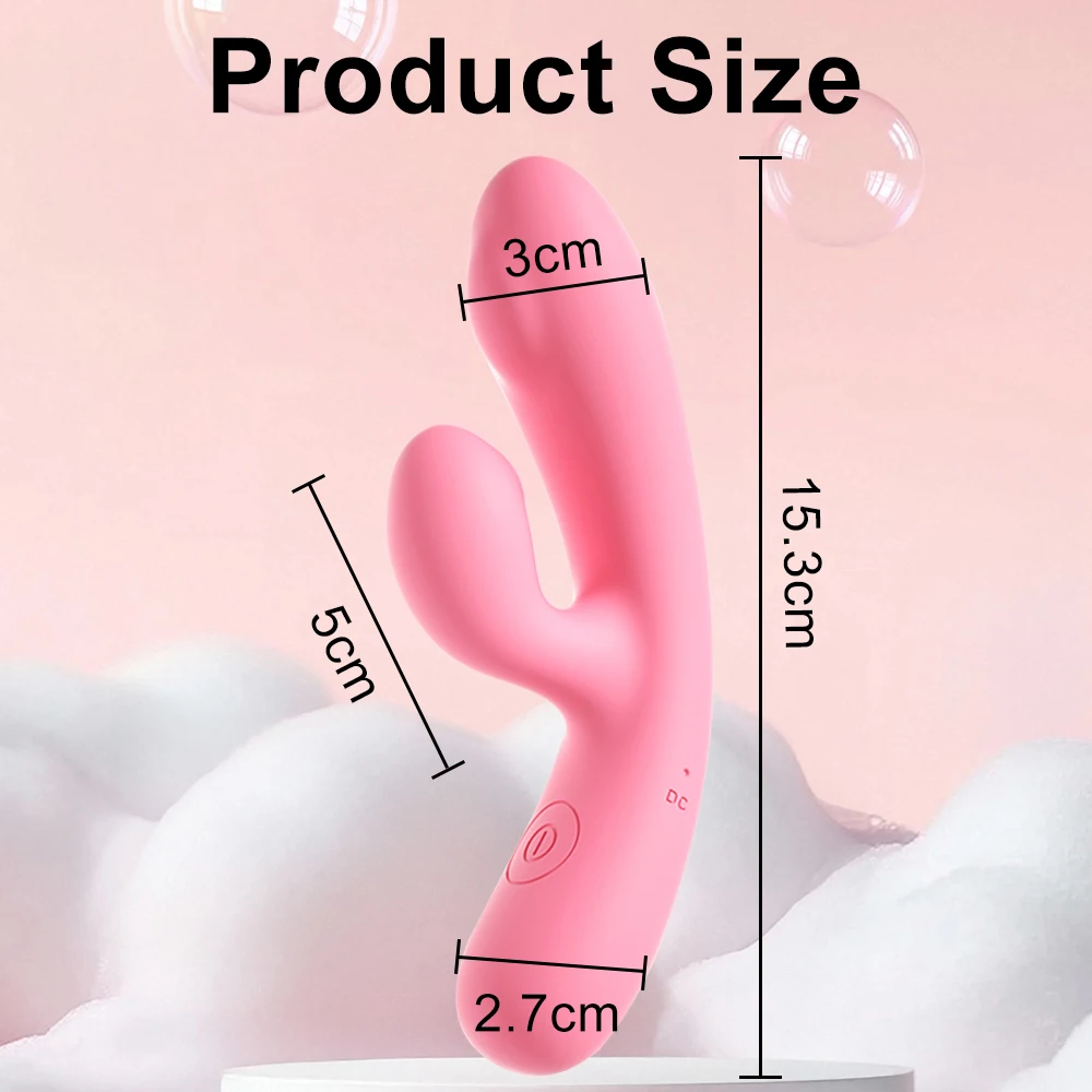 Rabbit Vibrator, Female G-spot Clitoral Stimulator, Vaginal Nipple Masturbation, False Penis, Silent Adult Sex Toy for Women