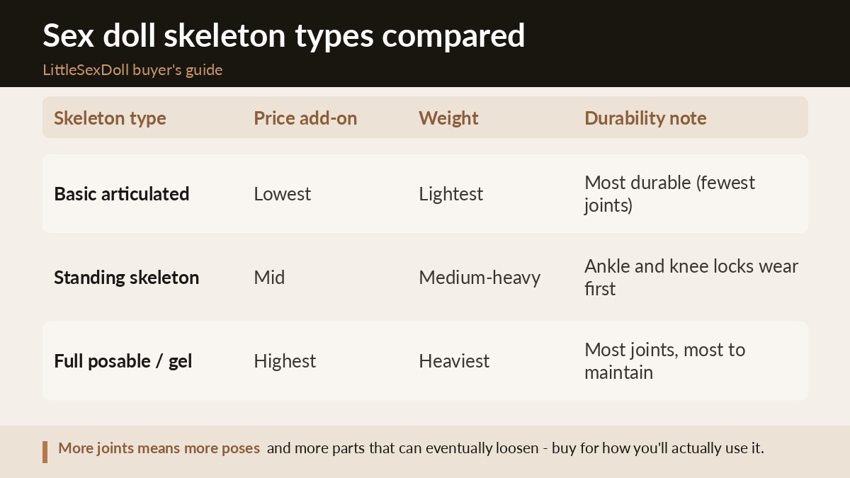 Sex Doll Skeleton Types Explained: Standing, Jointed, and Basic Frames